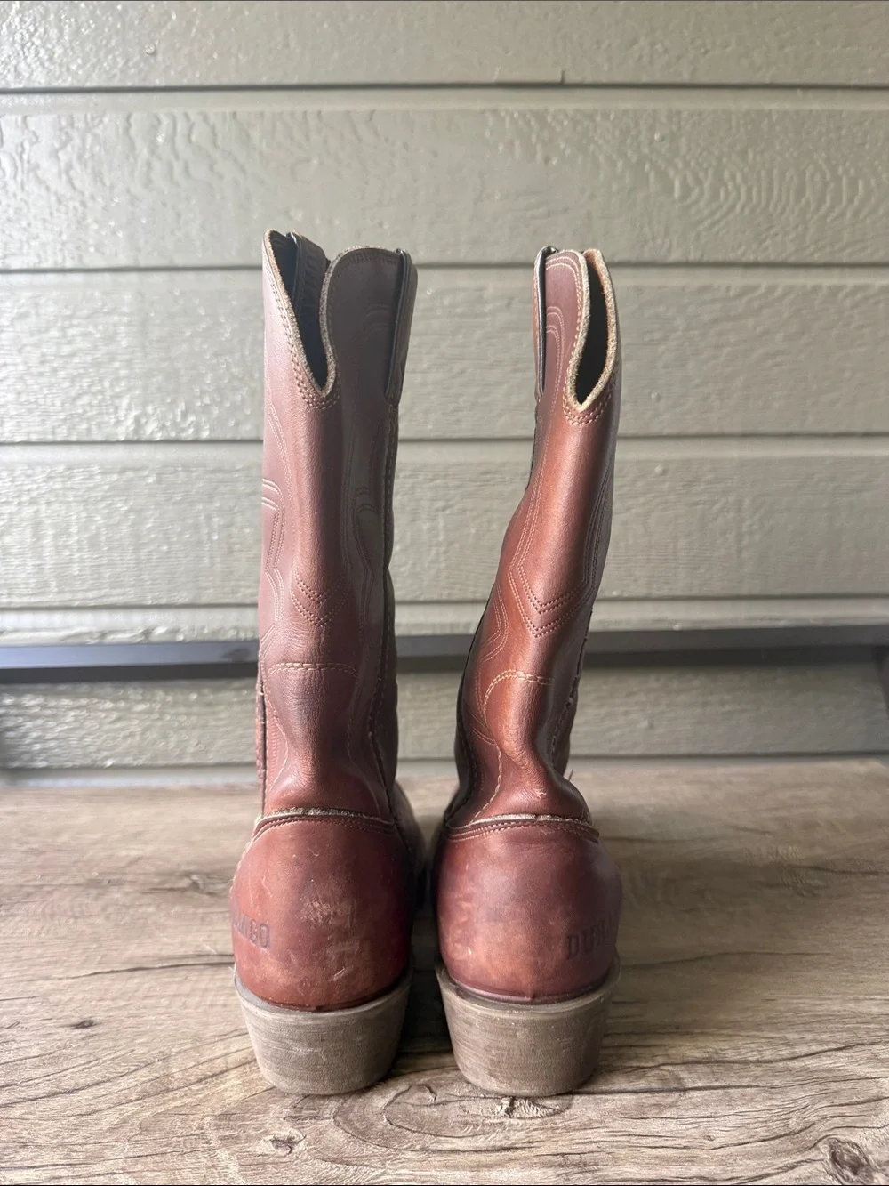 Durango Men’s Brown Leather Western Pull-On Boots Made in USA size 7 EE